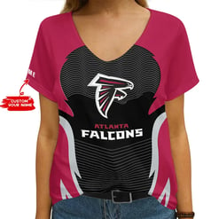 Atlanta Falcons Personalized V-neck Women T-shirt AGC87