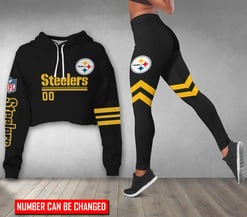 Pittsburgh Steelers Personalized Croptop Hoodie And Leggings BG283