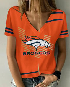 Denver Broncos V-neck Women T-shirt BG943