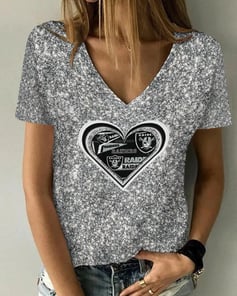 Las Vegas Raiders V-neck Women T-shirt BG752