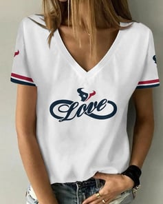 Houston Texans V-neck Women T-shirt BG492