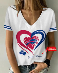 Buffalo Bills Personalized Summer V-neck Women T-shirt BG279