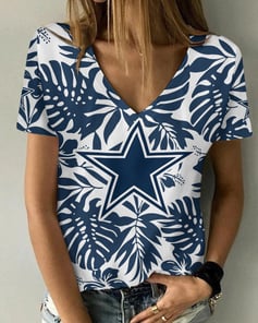 Dallas Cowboys V-neck Women T-shirt BG449