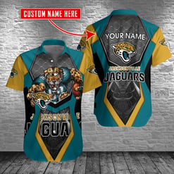 Jacksonville Jaguars Personalized Button Shirt BB399