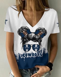 Dallas Cowboys Personalized Summer V-neck Women T-shirt BG231