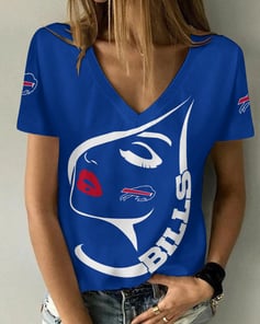 Buffalo Bills Summer V-neck Women T-shirt 130