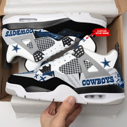 Dallas Cowboys Personalized AJ4 Sneaker BG190