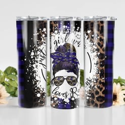 Baltimore Ravens Glitter Tumbler With Stainless Steel Straw BG04