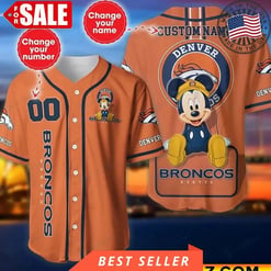 Denver Broncos Personalized Baseball Jersey BG807