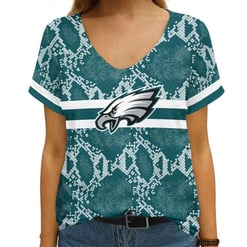 Philadelphia Eagles V-neck Women T-shirt