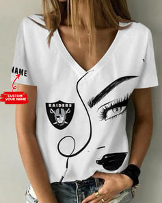 Las Vegas Raiders Personalized V-neck Women T-shirt BG513