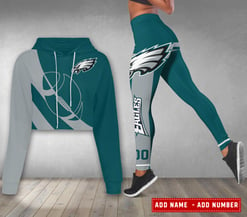 Philadelphia Eagles Personalized Combo Croptop Hoodie And Leggings AZCLG117+AZC2CHD117