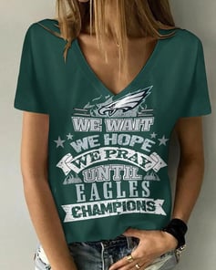 Philadelphia Eagles V-neck Women T-shirt BG941