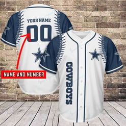 Dallas Cowboys Personalized Baseball Jersey BG286