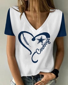 Dallas Cowboys V-neck Women T-shirt AGC62