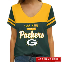 Green Bay Packers Personalized V-neck Women T-shirt AGCWTS256