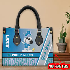 Detroit Lions Personalized Leather Hand Bag BBLTHB716