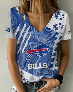 Buffalo Bills Summer V-neck Women T-shirt BG210