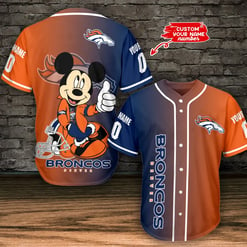 Denver Broncos Personalized Baseball Jersey BG540