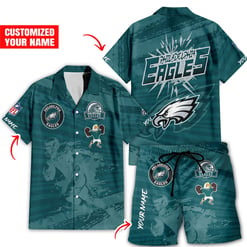 Philadelphia Eagles Combo Hawaiian Shirt and Shorts HSAS0009