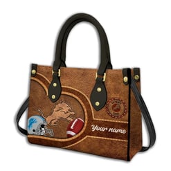 Detroit Lions Personalized Leather Hand Bag BBLTHB610