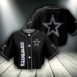 Dallas Cowboys Crop Top Baseball Jersey 15