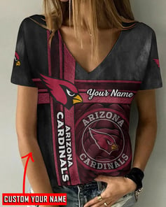 Arizona Cardinals Personalized V-neck Women T-shirt AGC68