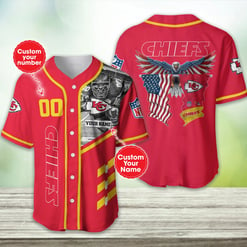 Kansas City Chiefs Personalized Baseball Jersey BG403