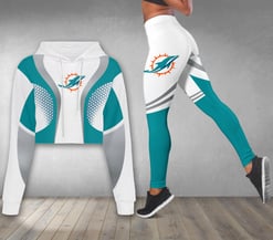 Miami Dolphins Combo Croptop Hoodie And Leggings AZCLG105+AZC2CHD105