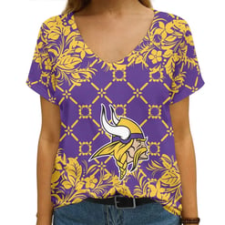 Minnesota Vikings V-neck Women T-shirt