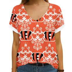 Cincinnati Bengals Summer V-neck Women T-shirt