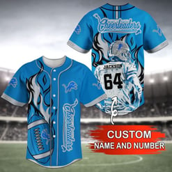 Detroit Lions Personalized Baseball Jersey BG32