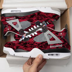 Tampa Bay Buccaneers Camo Personalized AJ4 Sneaker BG64