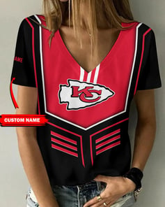 Kansas City Chiefs Personalized V-neck Women T-shirt BG995