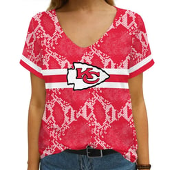 Kansas City Chiefs V-neck Women T-shirt