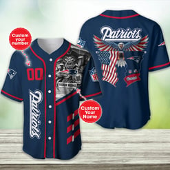 New England Patriots Personalized Baseball Jersey BG409