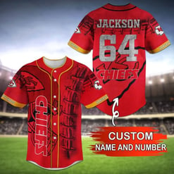 Kansas City Chiefs Personalized Baseball Jersey BG92