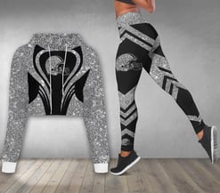 Cleveland Browns Combo Croptop Hoodie And Leggings AZCLG008+AZC2CTHD008