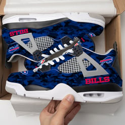 Buffalo Bills Camo Personalized AJ4 Sneaker BG82