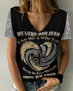 New Orleans Saints V-neck Women T-shirt BG925