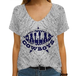 Dallas Cowboys V-neck Women T-shirt AGCWTS202