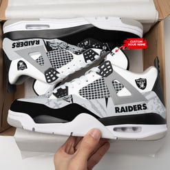 Las Vegas Raiders Personalized AJ4 Sneaker BG193