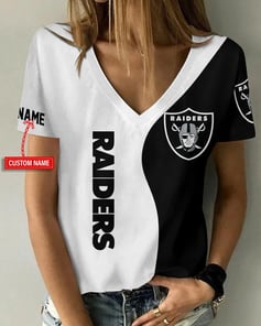 Las Vegas Raiders Personalized V-neck Women T-shirt