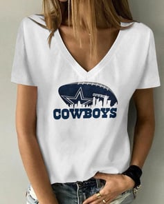 Dallas Cowboys V-neck Women T-shirt BG521