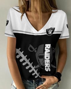 Las Vegas Raiders V-neck Women T-shirt BG573