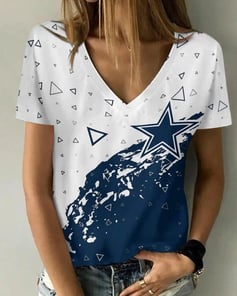 Dallas Cowboys V-neck Women T-shirt BG652