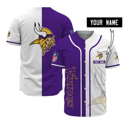 Minnesota Vikings Personalized Baseball Jersey 523