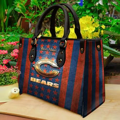 Chicago Bears Personalized Leather Hand Bag BBLTHB689