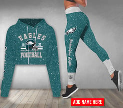 Philadelphia Eagles Personalized Combo Croptop Hoodie And Leggings AZCLG044+AZC2CHD044