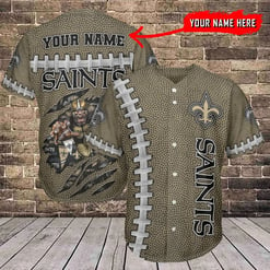 New Orleans Saints Personalized Baseball Jersey BG446